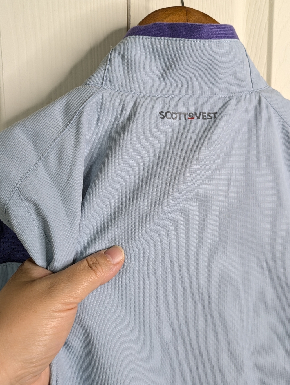SCOTTeVEST Best Travel Vest Small Slate Blue Grape 24 Pocket Water Repellent Uti - Picture 12 of 13